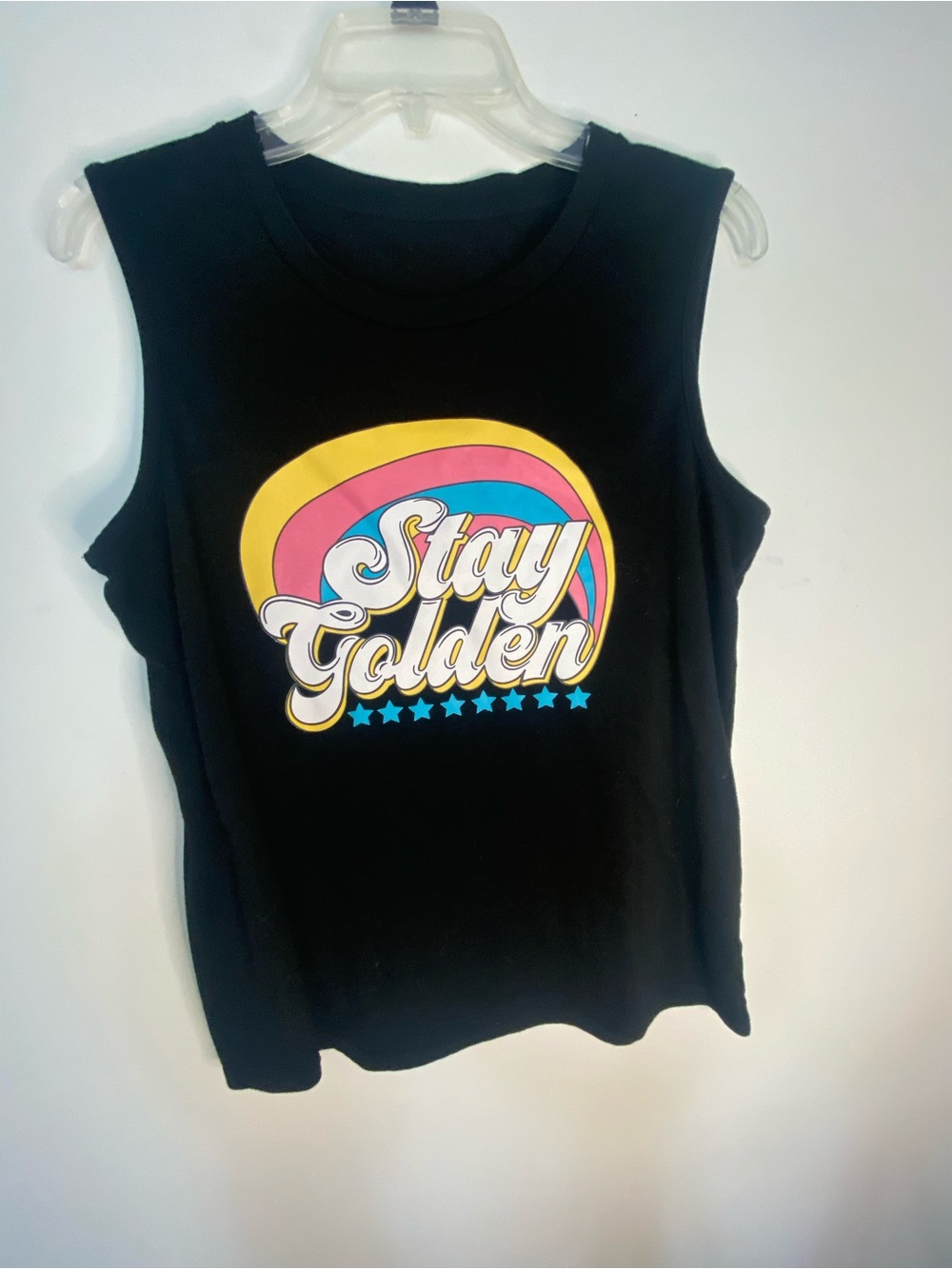Stay Golden Graphic Muscle Tee - Black